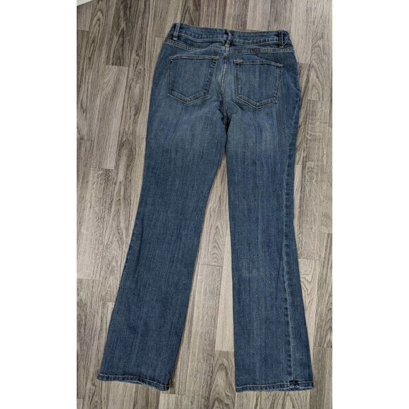 (3/$35) Sonoma Size 2 Pockets Mid Rise Demi Bootcut Whiskered Denim Blue Jeans - Picture 2 of 12